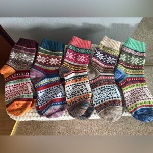 Multicolor Patterned Casual Socks Set